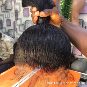 Straight Brazilian Virgin Human Hair Extension Hd Lace Front Wig Cheap Full Transparent 360 Lace Frontal Wig For Black Women